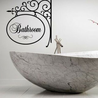 Bathroom Bath Words Vinyl Decal Wall Art Lettering Decor 23" x 23 ...